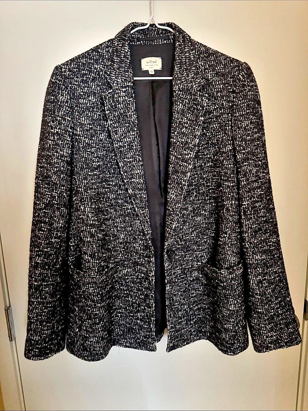 Wilfred Textured Blazer in Black & White Like New